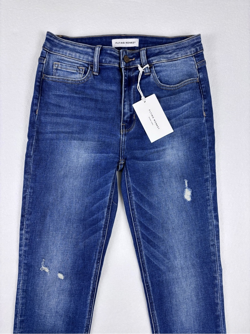 Flying Monkey Women's NWT Dark Blue Skinny Jeans with Faded Detail size 28